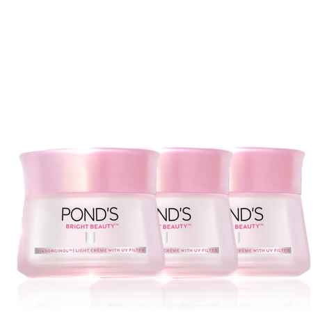 Buy Ponds Bright Beauty Light Cream with UV Filter Niasorcinol Fades Dark Spots Brightens Skin 35 gm (Pack of 3) - Purplle