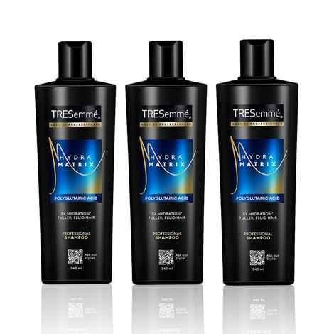 Buy TRESemme Hydra Matrix Shampoo | Polyglutamic Acid for 100H of Hydrated Fluid Hair Paraben Free - 340 ml (Pack of 3) - Purplle