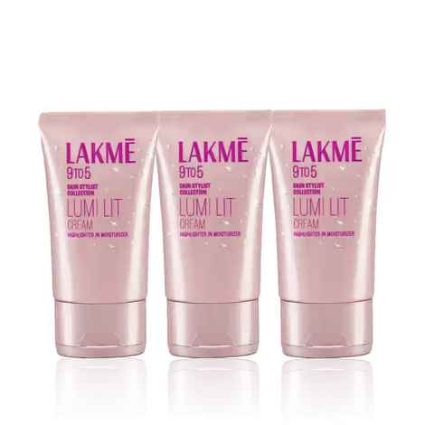 Buy Lakme Lumi Strobe Cream - Highlighter + Moisturizer + Primer With Hyaluronic Acid & Niacinamide - Dewy Rose | 30 gm (Pack of 3) - Purplle
