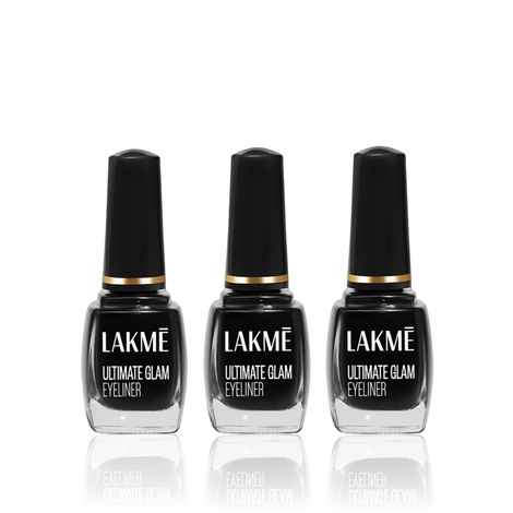Buy Lakme Ultimate Glam Eye Liner | Semi Matte | Black | 9 ml (Pack of 3) - Purplle