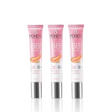 Buy Ponds BB+ Cream Instant Spot Coverage + Light Make-up Glow Natural 18 gm (Pack of 3) - Purplle