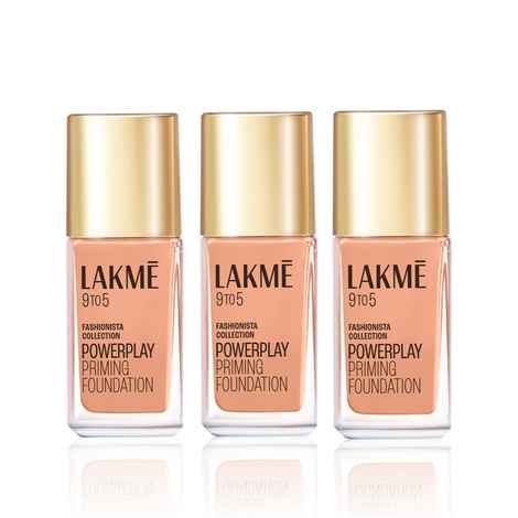 Buy Lakme 9 To 5 Fashionista Collection Powerplay Priming FoundationA - Cool Ivory C100 (25 ml) (Pack of 3) - Purplle