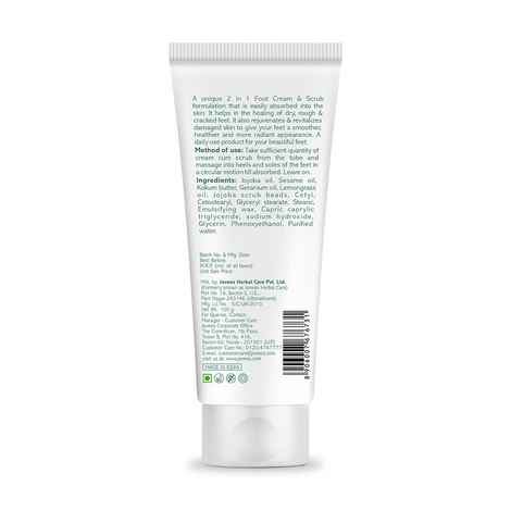 Buy Jovees Herbal Foot Care Cream & Scrub For Rough, Dry and Cracked Heel | 2-in-1 Formula For Moisturizes | Feet Cream For Heel Repair With Jojoba & Sesame | men & women - (100 gm) - Purplle