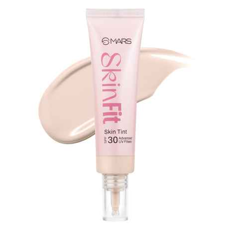 Buy MARS Skinfit Skin Tint Foundation with SPF 30 | Lightweight & Soft Glow with Hyaluronic Acid | Buildable Coverage | Demi Matte Finish | Everyday Hydrating | (01-SNOW) (30 ml) - Purplle