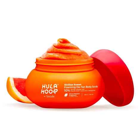 Buy Foxtale by Hula Hoop Foaming 10% De-Tan Body Scrub | Tan Removal & Soft-Smooth Skin | 5% Glycolic Acid, Lactic Acid & Azeloglycine | For Women & Men | All Skin Types | (75 gm) - Purplle