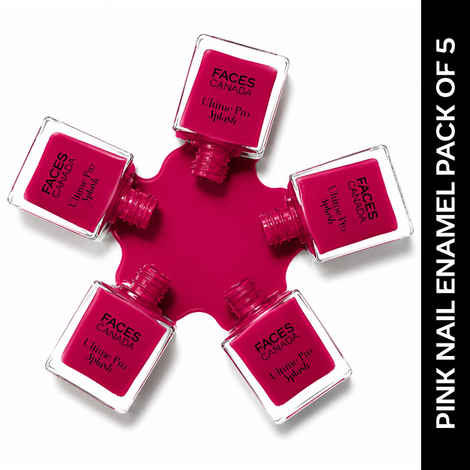 Buy FACES CANADA Ultime Pro Splash Nail Enamel Combo Of 5 - Pink Flemenco 21 (8 ml x 5) | Glossy Finish | Long Lasting | Quick Drying | High Shine | Pack of 5 - Purplle