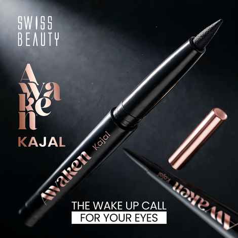 Buy Swiss Beauty Awaken Kajal | 24-Hour Stay | Waterproof | Smudge-Proof | With Vitamin E (0.2 gm) - Purplle