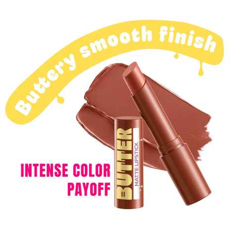 Buy Elle18 Butter Matte Creamy Hydrating Lipstick with Peptides, Brown Drop (4 gm) - Purplle