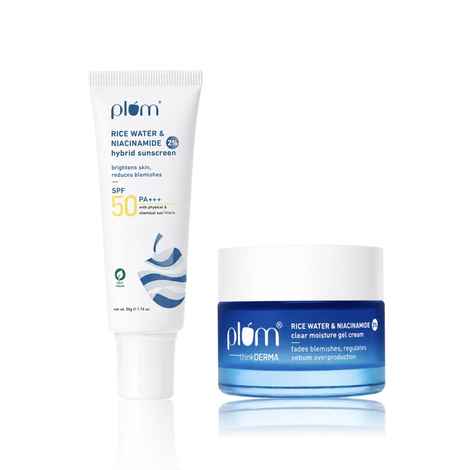 Buy Plum Moisturize and Protect duo (2% Nicinamide Moisturizer + Sunscreen 50 gm each) - Purplle