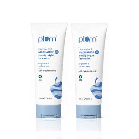 Buy Plum Simply Bright 2% Niacinamide Face Wash With Rice Water 100 ml - Set of 2 - Purplle