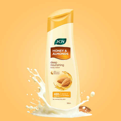 Buy Joy Honey & Almonds Advanced Nourishing Body Lotion (300 ml) | Enriched With Shea Butter | Long Lasting 48 hours Moisture | Natural Sunscreen Filters | Suitable for Normal to Dry Skin - Purplle