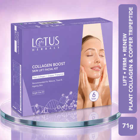 Buy Lotus Herbals Collagen Boost Skin Lift Facial Kit With Plant Collagen | 6 - Step Single - Use Anti -Ageing Facial Kit For All Skin Types | Helps Reduce Fine Lines | Salon-Like Facial at Home | (71 gm) - Purplle