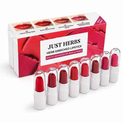 Buy Just Herbs Lipstick Kit (8 Shades of Reds & Pinks) (8 pc) - Purplle