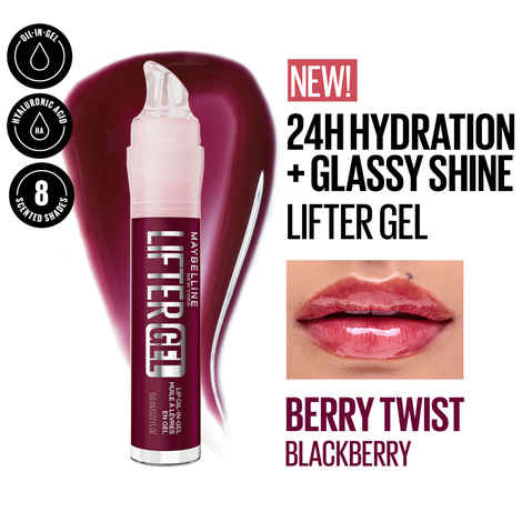 Buy Maybelline New York Lifter Gel Lip Oil In Gel, Glass-like shine, 24H Hydration, Berry Twist (6.6 ml) - Purplle