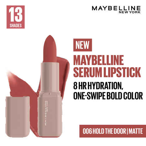Buy Maybelline New York Serum Lipstick (Matte) 8HR Weightless Hydration, One-Swipe Bold Color, Mauve - 006 Hold The Door, 4.2 gm - Purplle