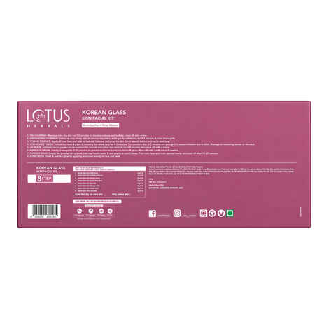 Buy Lotus Herbals Korean Glass Skin 4 -In-1 Facial Kit With Kombucha & Rice Water | 8-Step Single-Use Facial Kit For Brightening, Hydration & Tan Removal | For All Skin Types | (101 gm) - Purplle