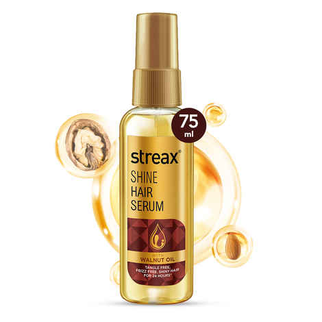 Buy Streax Hair Serum Vitalized with Walnut Oil, For Hair Smoothening & Shine, For Dry & Frizzy Hair (75 ml) - Purplle