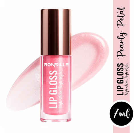 Buy Ronzille Lip Gloss – Pearly Petal | Hydrating Shimmer Lip Gloss for Glossy, Soft & Plump-Looking Lips | Lightweight Non-Sticky Formula | Long-Lasting Shine | 7ml - Purplle