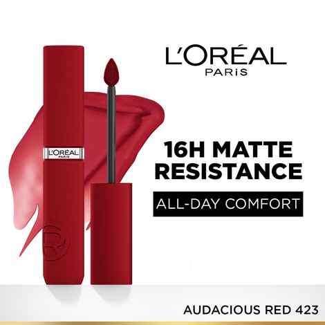 Buy L'Oreal Paris Infallible Matte Resistance Liquid Lipstick - 423 Audacious Red (5 gm) - Purplle