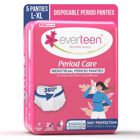 Buy Everteen Period Panties L-XL (5 Disposable Panties) | Cottony Soft | Leak Proof | Neem & Safflower - 5 pc - Purplle