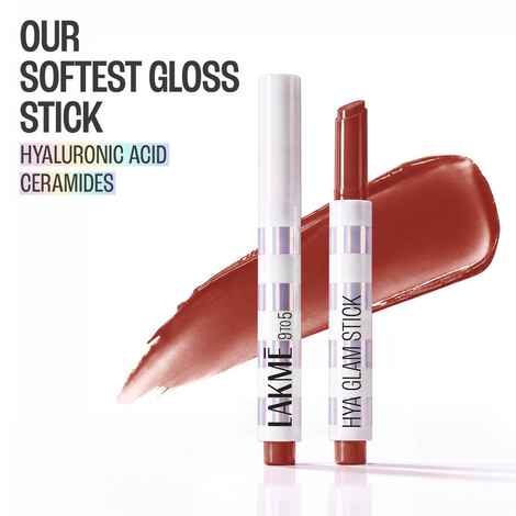 Buy Lakme 9to5 Hya Glam Plump+Shine Clickstick Lipstick, Hyaluronic acid & ceramides, Signature Brick (2.1 gm) - Purplle