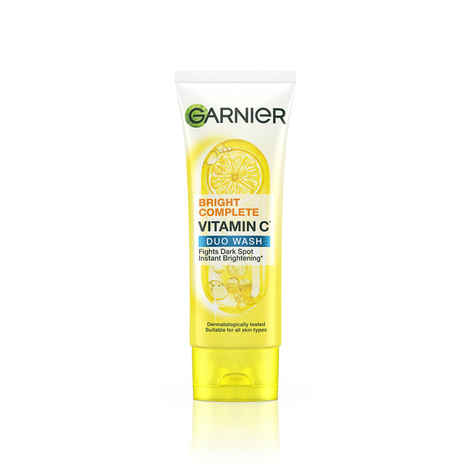 Buy Garnier Skin Naturals Bright Complete BRIGHTENING DUO ACTION Face Wash with Lemon Extract 100 gm - Purplle