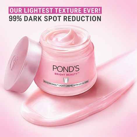 Buy Pond's Bright Beauty Light Cream with UV Filter, Niasorcinol, Fades Dark Spots, Brightens Skin, 35 gm - Purplle