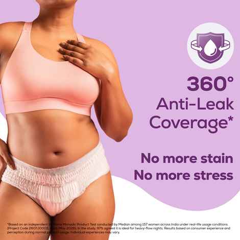 Buy Evereve Period Panty For Girls & Women, XXL-3XL, 360 Degree Coverage, High Absorbency For Heavy Flow, Leak Protection, Maternity, Postpartum & Overnight Protection, Disposable Panty (10 pc) - Purplle