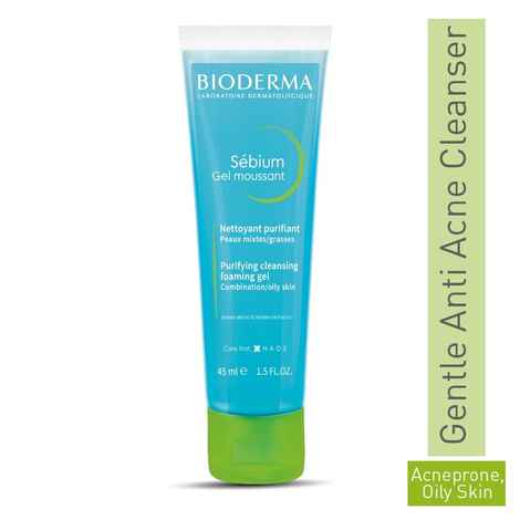 Buy Bioderma Sebium Gel Moussant Purifying Cleansing Gel, 45 ml - Purplle