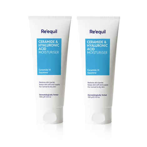 Buy Re'equil Ceramide & Hyaluronic Acid Face Moisturizer For Normal To Dry Skin 100 gm (Pack of 2) - Purplle