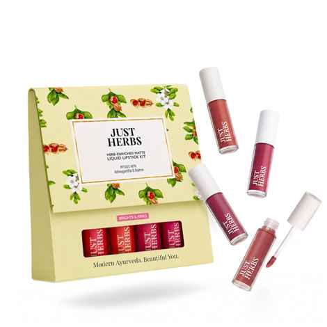 Buy Just Herbs Herb Enriched Matte Liquid Lipstick | Ayurvedic Lipstick for Women | Pink & Bright Shades | Hydrating & Lightweight | Long Lasting (4 pc) - Purplle