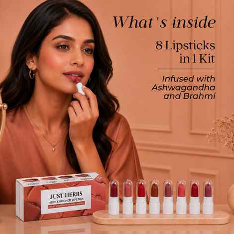 Buy Just Herbs Lipstick Kit (8 Shades of Browns & Mauves) (8 pc) - Purplle