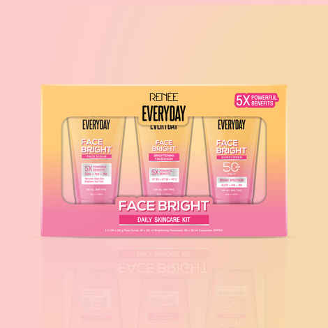 Buy Renee Everyday Face Bright Daily Skincare Kit For Bright Skin | Includes Face Wash, Scrub & Sunscreen SPF 50 PA+++ | Cleanses, Exfoliates & Protects Skin | Travel-Friendly Mini Pack Size |(3 pc) - Purplle