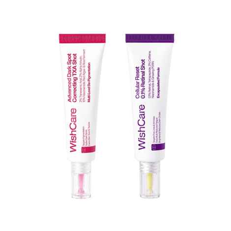 Buy WishCare Advanced Dark Spot Correcting Niacinamide TXA Shot Serum & Cellular Reset 0.1% Retinol Shot - Combo of 2 - Purplle