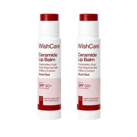 Buy WishCare Tinted Ceramide Lip Balm with SPF50 PA++++ - Kojic Acid & Niacinamide- Blush Red - Pack of 2 - Purplle