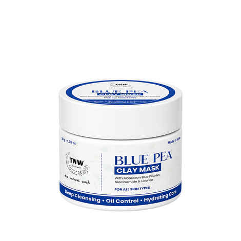 Buy TNW The Natural Wash Blue Pea Clay Mask | Deep Cleansing, Oil Control, Hydrating & Brightening Care (50 gm) - Purplle