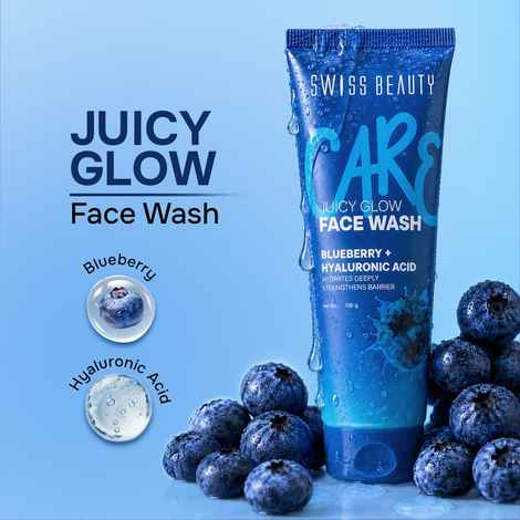 Buy Swiss Beauty Care Juicy Glow Face Wash | Blueberry + Hyaluronic Acid| Removes Dirt & Grime | Improves Skin Texture | Deeply Nourishes | Gently Exfoliates - 100 gm - Purplle