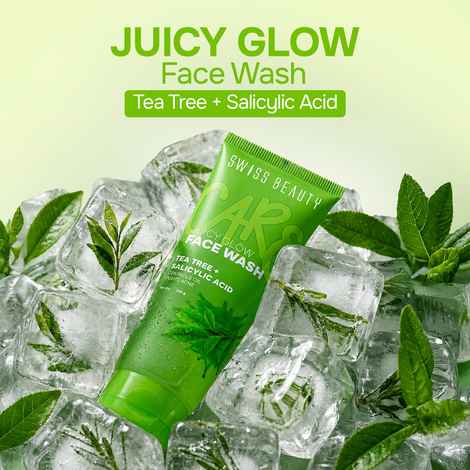 Buy Swiss Beauty Care Juicy Glow Face Wash | Tea Tree + Salicylic Acid | Removes Dirt & Grime | Combats Acne | Reduces Excess Oil | Unclogs Pores - 100 gm - Purplle