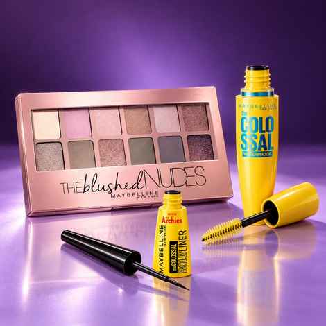 Buy Maybelline The Eye Glam Kit (Maybelline Eyeliner + Mascara + Eyeshadow Palette) Combo of 3 - Purplle