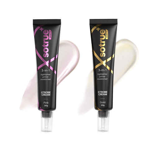 Buy SOTRUE Strobe Cream Combo, Gold and Pink | Primer + Highlighter + Moisturizer | Intense Hydration | Flawless Radiant Dewy Skin | Illuminating & Glowing Makeup Base(30 gm each)(60 gm) - Purplle