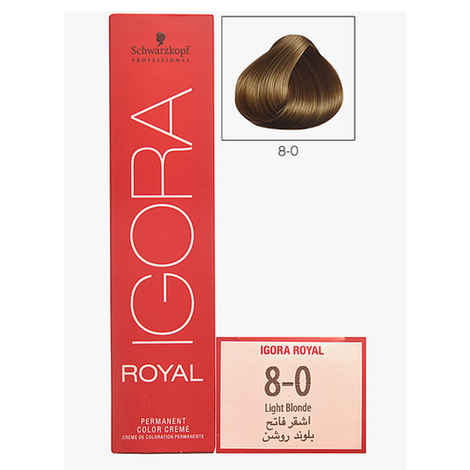 Buy Schwarzkopf IGORA Royal Natural Light Blonde 8-0 (60 ml) - Purplle