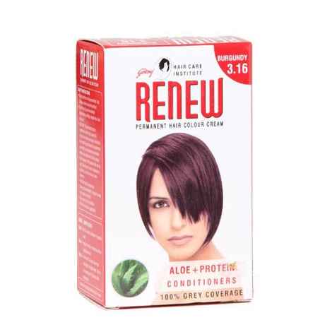 Buy Godrej Renew Permanent Hair Color Cream - Burgundy 3.16 (50 g) - Purplle