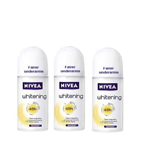 Buy Nivea Whitening Deodorant Anti Perspirant Roll On (50 g) (Pack of 3) - Purplle