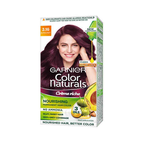 Buy Garnier Hair Colouring Creme Long-lasting Colour Smoothness & Shine Color Naturals Shade: 3.16 Burgundy 70 ml + 60 gm - Purplle