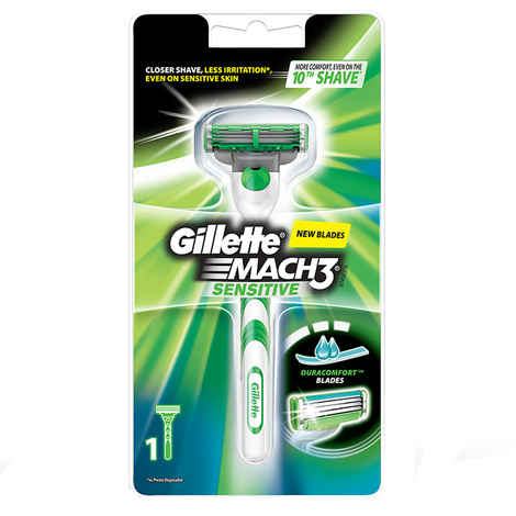 Buy Gillette Mach 3 Sensitive Manual Shaving Razor - Purplle