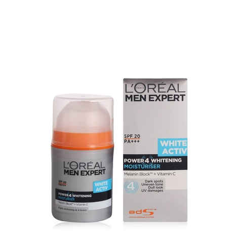 Buy L'Oreal Paris Men Expert White Activ Power4 Whitening Moisturising SPF20 PA+++ (50 ml) - Purplle