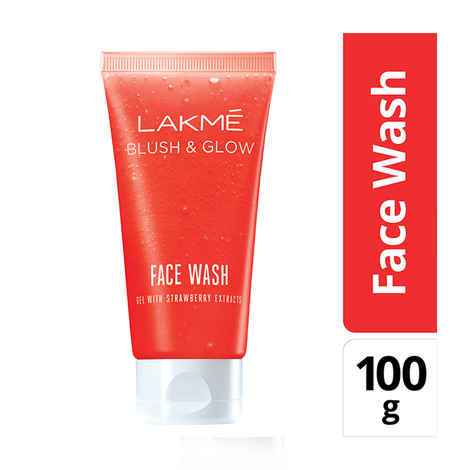 Lakme Blush & Glow Hydrating Strawberry Facewash with Vitamin C Serum|Brightens | Exfoliates |100gm