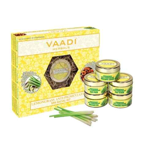 Buy Vaadi Herbals Lemongrass Anti-Pigmentation Spa Facial Kit With Cedarwood Extract (270 g) - Purplle