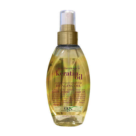 Buy OGX (Organix) Anti-Breakage Keratin Oil Instant Repair Weightless Healing Oil (118 ml) - Purplle