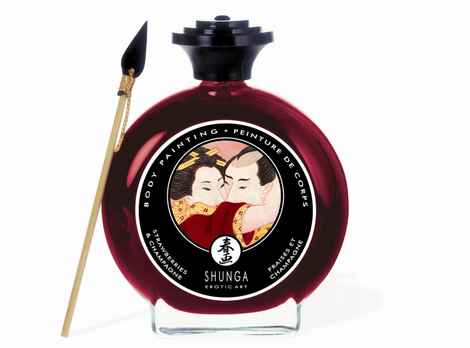 Buy Shunga Champagne & Strawberries Edible Body Painting - Purplle